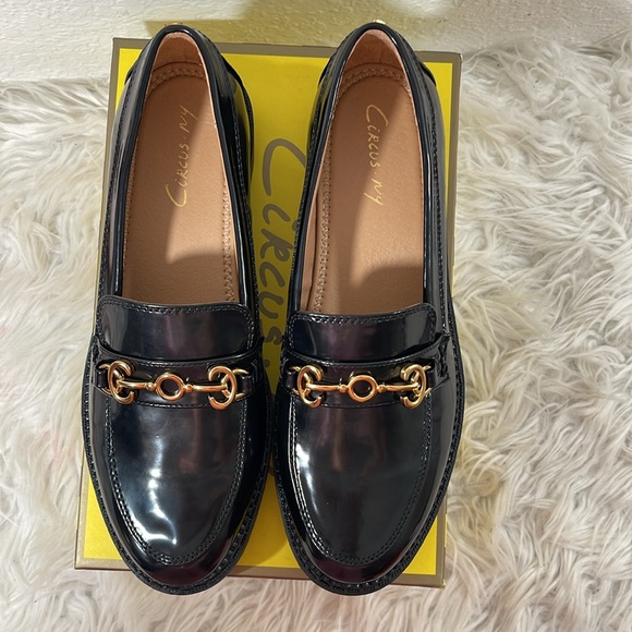 Circus NY by Sam Edelman Deana Platform Lug Sole Loafer Black & Gold Sz 9.5 NEW - Picture 4 of 16